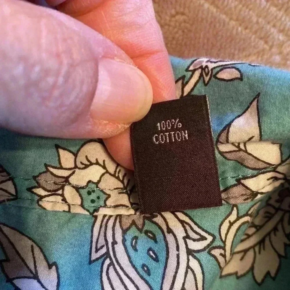 Tasso Elba Men’s Teal Floral Print Short Sleeve Button Front Shirt Size XXL. - Picture 6 of 10